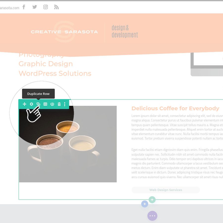 divi duplicate row