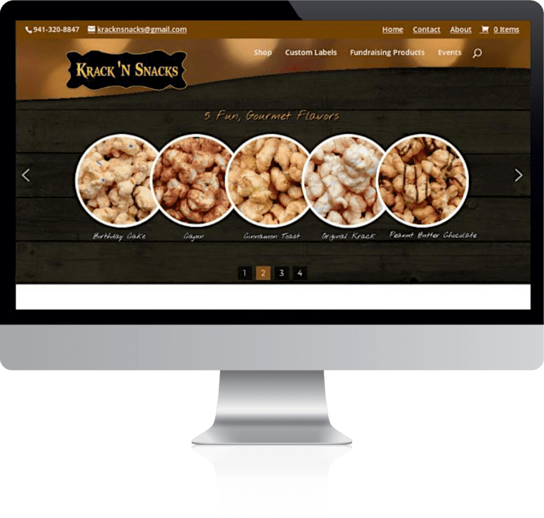 Krack N Snacks Website Design