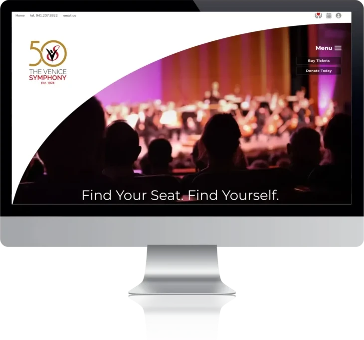 Wordpress website design and hosting for the Venice Symphony in Venice, Florida